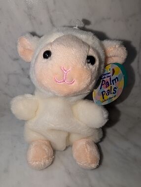 🆕 Palm Pals by Aurora Woolly Lamb Farm Plushie 4" Cream Stuffed Collectible Toy